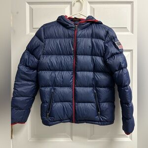 Polo by Ralph Lauren Down filled Blue Jacket with Red Trim Youth XL Adult S/M